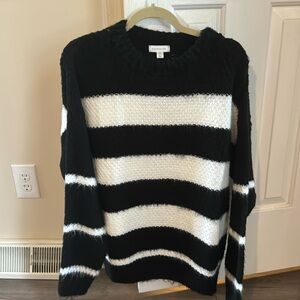 Topshop black white striped oversized sweater